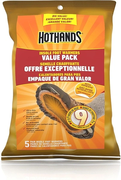 HotHands Insole Foot Warmers With Adhesive Value Pack (5-Pairs) (HFINS5PRUPDQE)