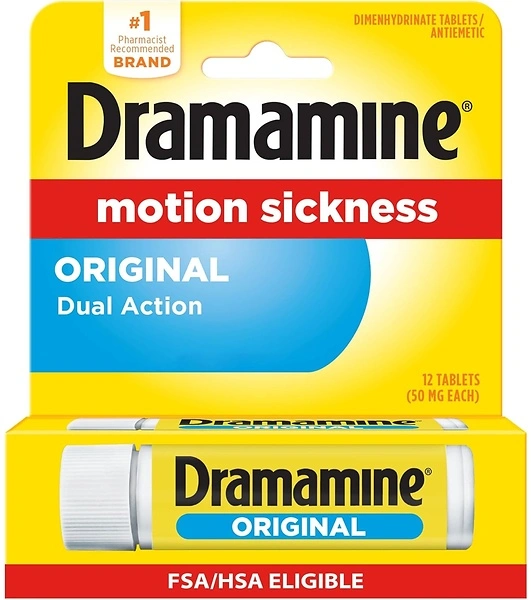 Dramamine Original Formula Motion Sickness Relief, 12 Count