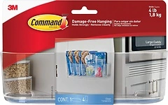 Command Large Caddy, Holds up to 4 lb, 8.6" x 3.1" x 3", 1 Caddy with 4 Strips