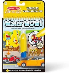 Melissa & Doug Water Wow! Mess Free Coloring Book, Reusable Water-Reveal, Vehicles