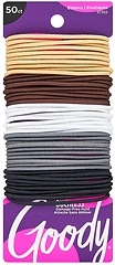 GOODY Ouchless Hair Tie, 50 Count, Neutral Colors, 2MM, Pain-Free Accessories