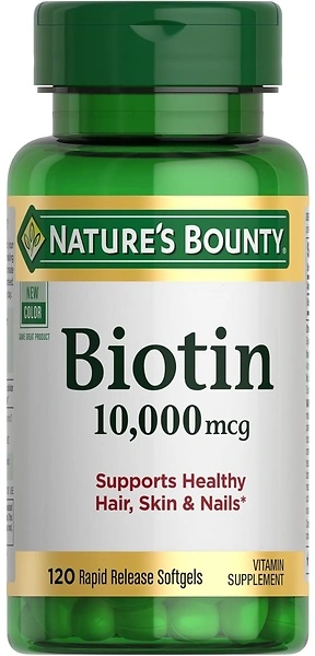 Nature's Bounty Biotin, Supports Healthy Hair, Skin and Nails, 10,000 mcg, 120 Ct