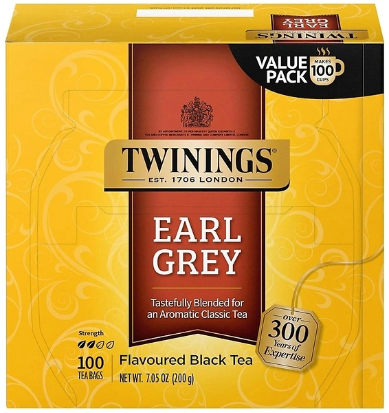Twinings Earl Grey Tea, 100 Individually Wrapped Bags, Citrus Bergamot Flavor