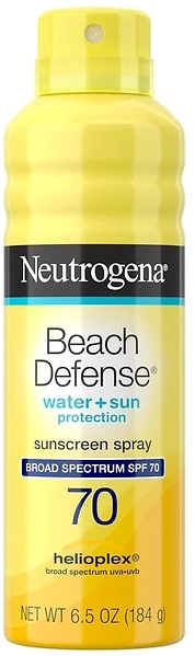 Neutrogena Beach Defense SPF 70 Spray Sunscreen, Fast Absorbing, 6.5 oz