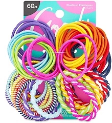 Goody Kids Ouchless Hair Ties, Brights or Pastels, Fine Hair, Scalp-Safe, 60 Count