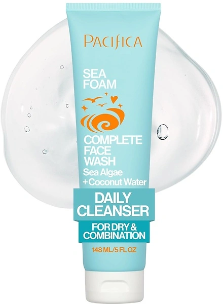 Pacifica Sea Foam Face Cleanser, Daily Gentle Foaming Wash for Oily Skin
