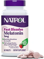 Natrol Fast Dissolve Melatonin 1 mg, 90 Strawberry-Flavored Tablets