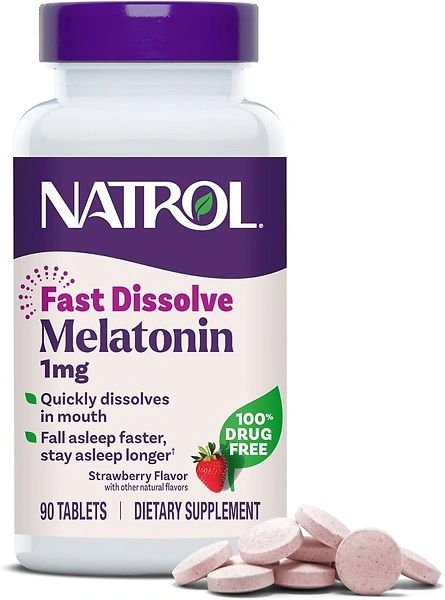 Natrol Fast Dissolve Melatonin 1 mg, 90 Strawberry-Flavored Tablets