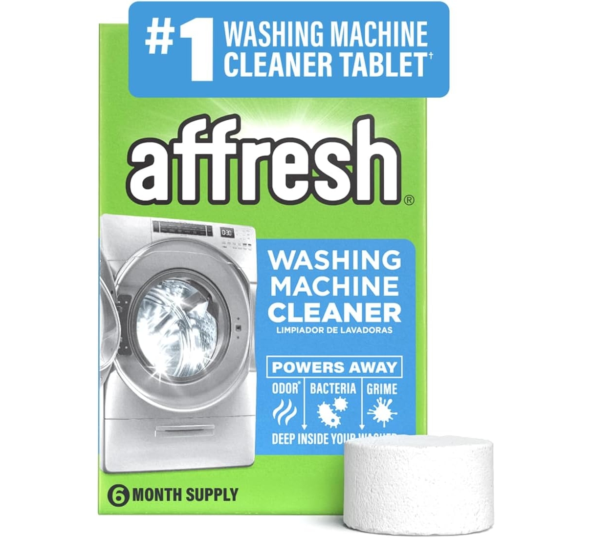 Affresh Washing Machine Cleaner, Cleans Front Load and Top Load Washers, 6 Tablets