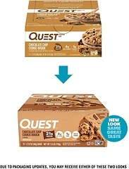 Quest Protein Bar: Chocolate Chip Cookie Dough - High Protein, Low Carb, 12 Count