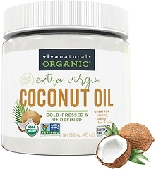 Viva Naturals Organic Coconut Oil, Unrefined Virgin, USDA Organic, 16 fl oz