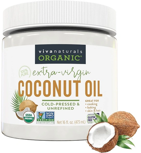 Viva Naturals Organic Coconut Oil, Unrefined Virgin, USDA Organic, 16 fl oz