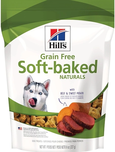 Hill's Grain Free Soft Baked Naturals Dog Treats, Beef & Sweet Potato, 8 oz