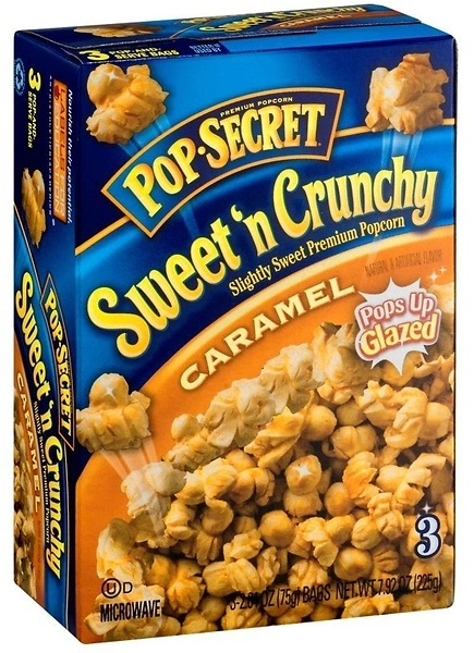 Pop Secret Caramel Microwave Popcorn 3ct, 7.92oz Box, Non-GMO, Caramel Crunch