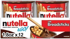 Nutella & GO! Hazelnut and Cocoa Spread with Breadsticks, Snack Cups, 12 Count