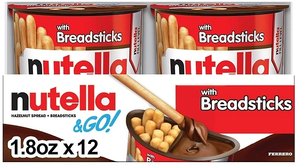 Nutella & GO! Hazelnut and Cocoa Spread with Breadsticks, Snack Cups, 12 Count