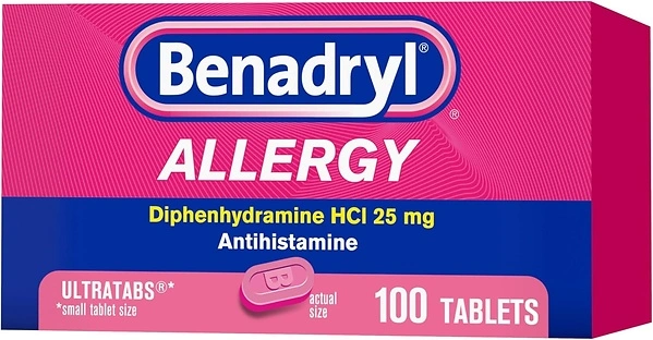 Benadryl Ultratabs Allergy Relief Medicine, 100ct, Cold & Allergy Symptoms