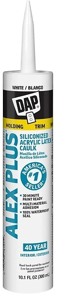 DAP Alex Plus Acrylic Latex Caulk, White, 10.1 Oz