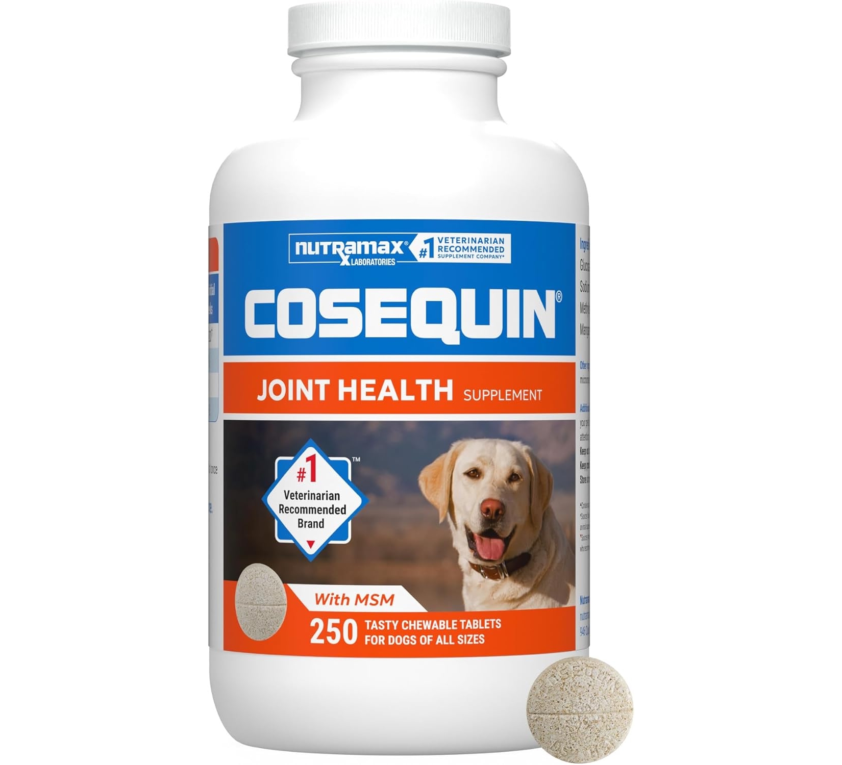 Nutramax Cosequin Maximum Strength Joint Health Supplement for Dogs, 250 Tablets