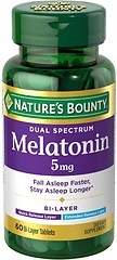 Nature's Bounty Melatonin 5mg Dual Spectrum, 60 Bi-Layer Tablets