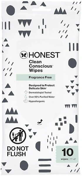 Honest Company Unscented Plant-Based Baby Wipes, 10 Count
