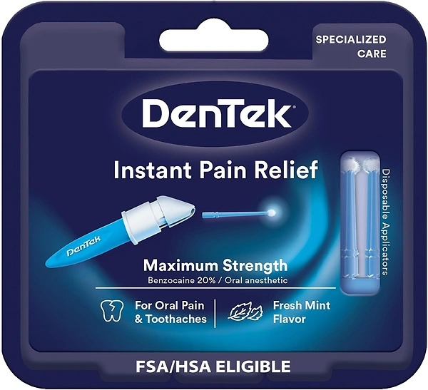DenTek Instant Oral Pain Relief with Benzocaine for Toothache, 50 Applicators