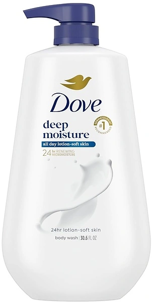 Dove Body Wash Pump, Deep Moisture, 34 oz