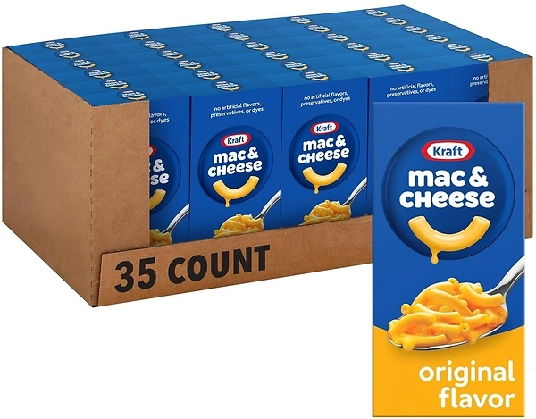 Kraft Original Flavor Macaroni and Cheese Dinner (Pack of 35)