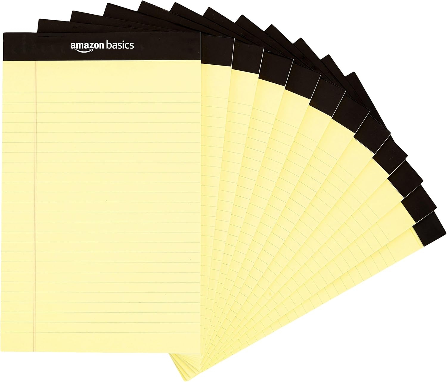 Amazon Basics Narrow Ruled Writing Note Pad, 5 x 8 inch, Canary, 600 Count