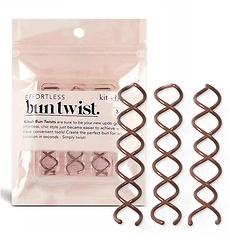 Kitsch Spiral Bobby Pins for Hair Bun Maker, 3 Pcs, Brown