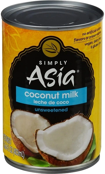 Simply Asia Unsweetened Coconut Milk, 13.66 fl oz - 1 Can, Gluten and Dairy Free