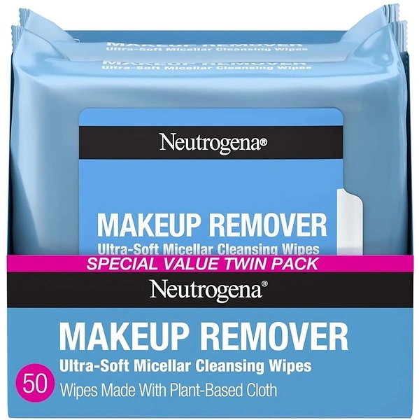 Neutrogena Makeup Remover Wipes, Ultra-Soft Cleansing, Twin Pack, 25 Count