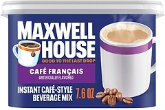 Maxwell House Instant Cafe-Style Beverage Mix, Cafe Francais, 7.6 oz