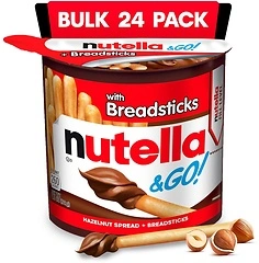 Nutella & GO! Hazelnut and Cocoa Spread with Breadsticks, Snack Cups, 24 Pack