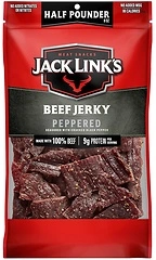 Jack Link's Beef Jerky, Peppered, 1/2 Pounder Bag, 9g Protein, 80 Calories