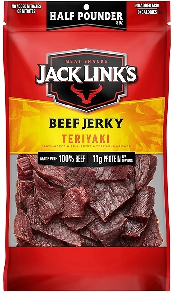 Jack Link's Teriyaki Beef Jerky, Pounder Bag, 96% Fat Free, 11g Protein - 80 Calories