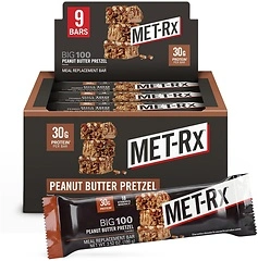 MET-Rx Big 100 Colossal Protein Bars, Peanut Butter Pretzel, 100g, 9 Bars