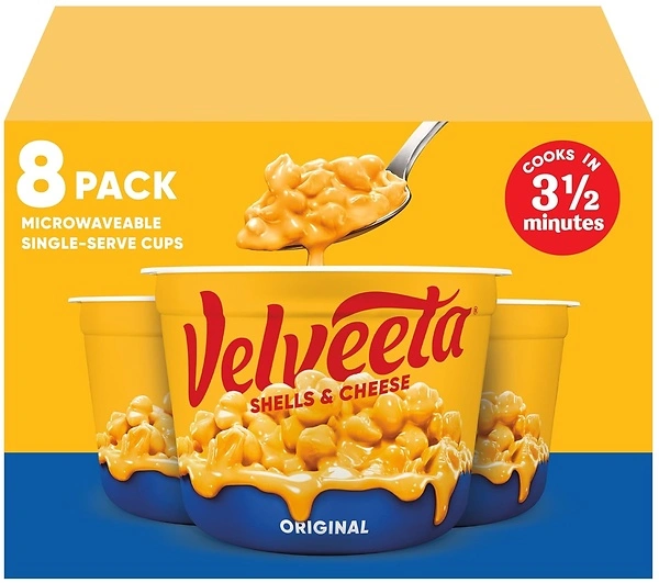 Velveeta Shells & Cheese Original Microwaveable, 8 ct Box, 2.39 oz Cups
