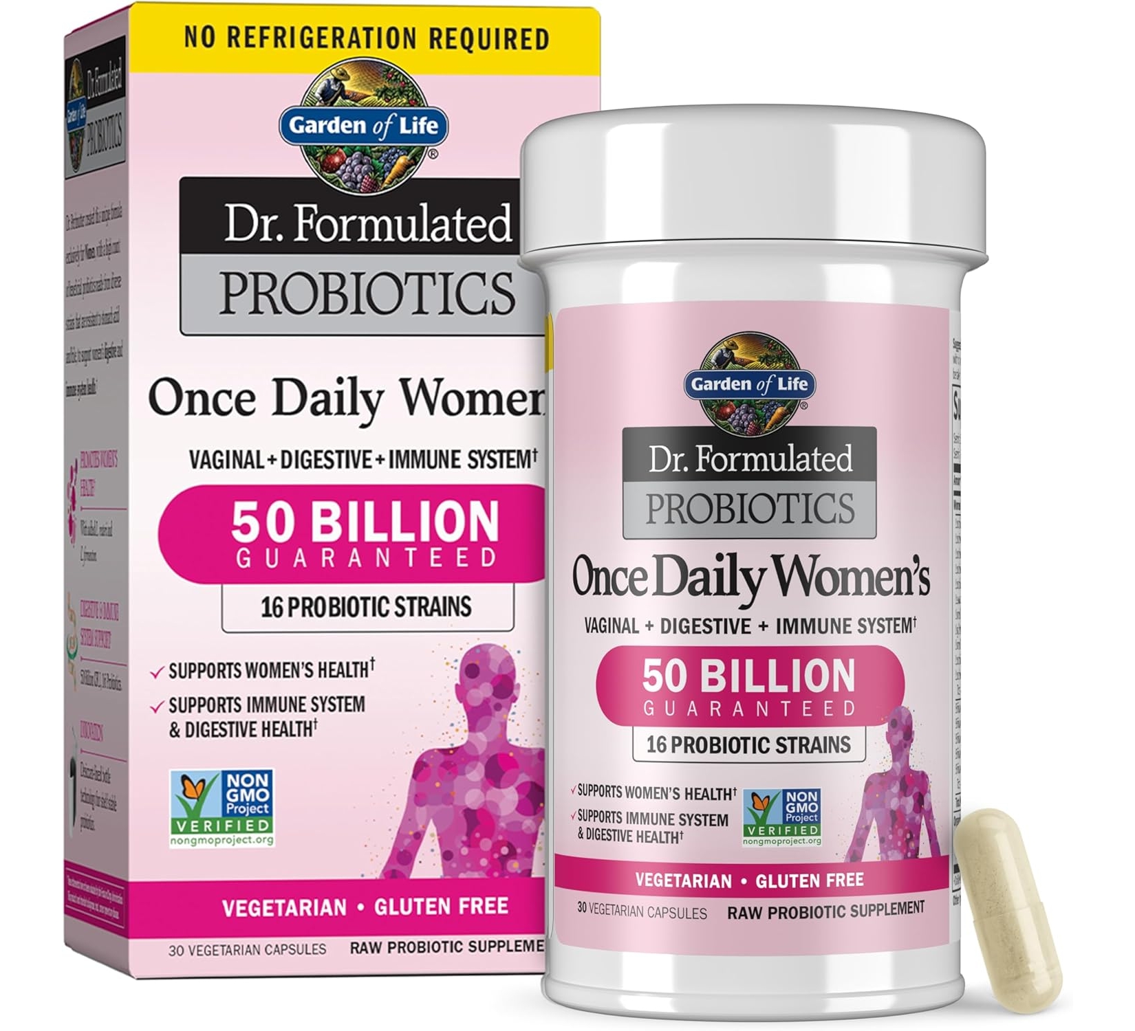 Garden of Life Once Daily Probiotics for Women, 50 Billion CFU, 30 Capsules