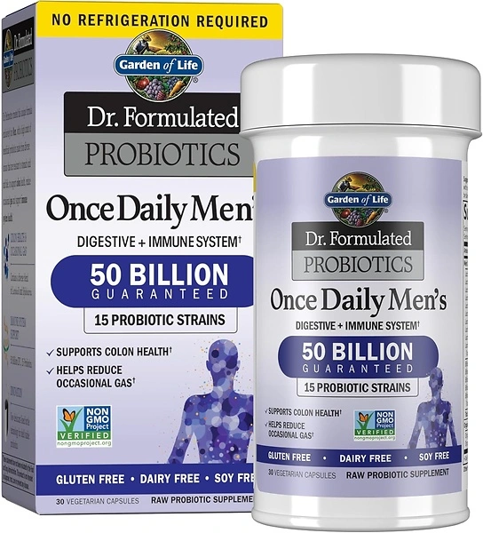 Garden of Life Probiotics for Men, 50 Billion CFU, 15 Probiotics, 30 Capsules