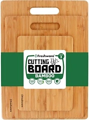Bamboo Cutting Boards for Kitchen [Set of 3] - Chopping Meat, Vegetables, Fruits