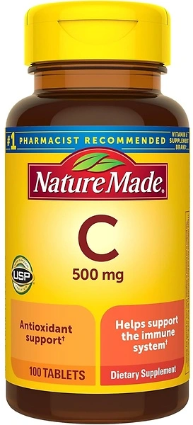 Nature Made Vitamin C 500 mg Tablets, Dietary Supplement, 100 Tablets