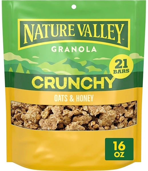 Nature Valley Crunchy Granola, Oats and Honey, Resealable Bag, 16 OZ