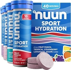 Nuun Sport Electrolyte Drink Tablets, Juice Box Mixed, 4 Tubes (40 Servings)