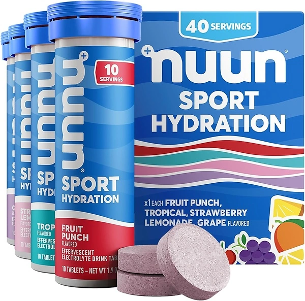 Nuun Sport Electrolyte Drink Tablets, Juice Box Mixed, 4 Tubes (40 Servings)