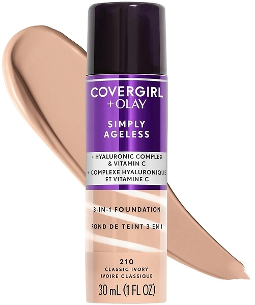 COVERGIRL+Olay Simply Ageless 3-in-1 Liquid Foundation, Classic Ivory, 1 oz