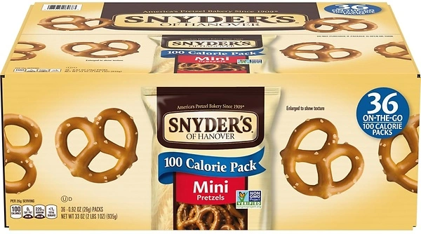 Snyder's of Hanover Mini Pretzels, 100 Calorie Individual Packs, 36 Ct