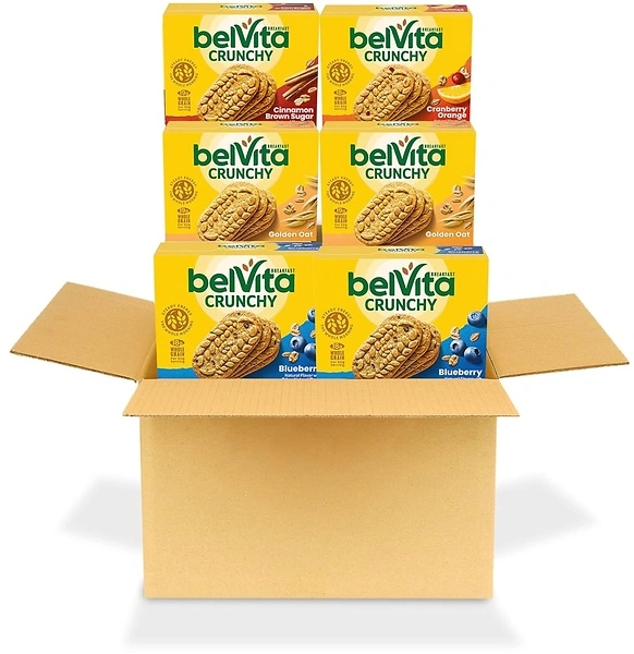 belVita Breakfast Bars Biscuits Variety Pack, 30 Total Packs, 4 Flavors