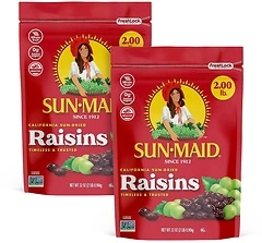Sun-Maid California Sun-Dried Raisins, 2 Pack, 32 oz Resealable Bag