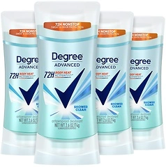 Degree Antiperspirant 48 Hour Protection Shower Clean Deodorant for Women, 4 Count